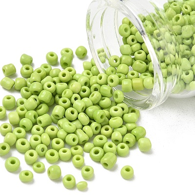 6/0 Opaque Colours Round Glass Seed Beads X-SEED-A010-4mm-44-1