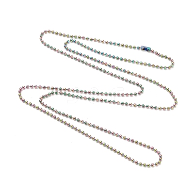 Ion Plating(IP) 304 Stainless Steel Ball Chain Necklaces NJEW-L149-B01-M-1