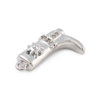 Brass Micro Pave Clear Cubic Zirconia Pendants LS-KK-D283-34P-01-1