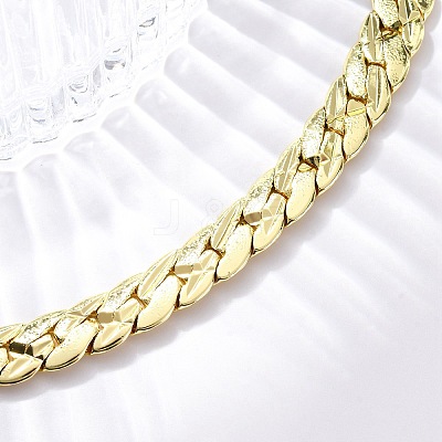 9MM Brass Cuban Link Chain Necklaces NJEW-Q051-01G-1