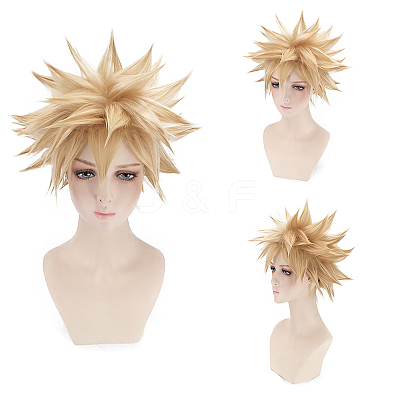 Short Blonde Wavy Cosplay Party Wigs OHAR-I015-03-1
