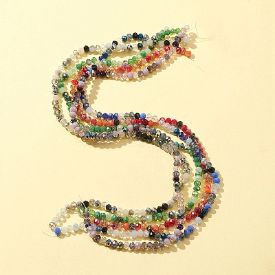 5 Strands 5 Colors Electroplate Glass Beads Strands EGLA-FS0001-31-1