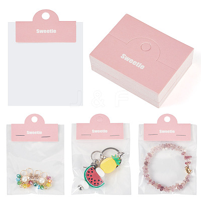 100Pcs Folding Flower Printed Paper Display Header Cards CDIS-TA0001-46C-1