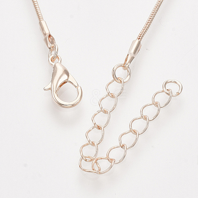Brass Round Snake Chain Necklace Making MAK-T006-11A-RG-1