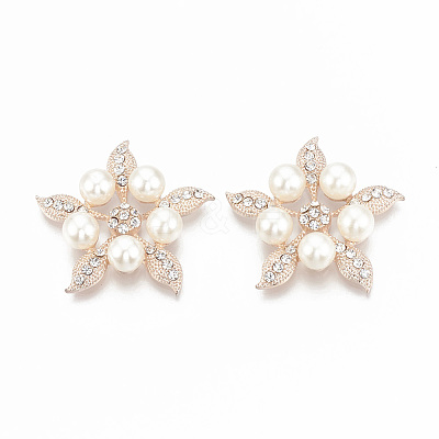 Alloy Rhinestone Flat Back Cabochons RB-S048-18RG-1