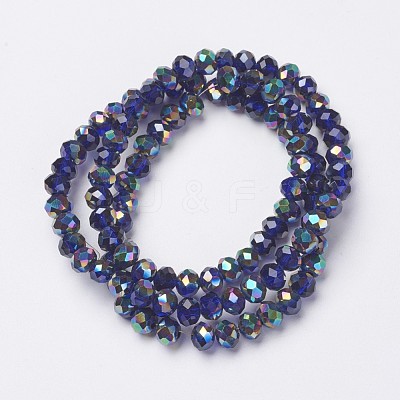 Electroplate Transparent Glass Beads Strands EGLA-A034-T4mm-Q08-1