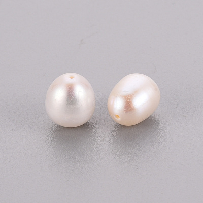 Natural Cultured Freshwater Pearl Half Drilled Beads PEAR-R063-42A-1