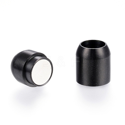 304 Stainless Steel Magnetic Clasps with Glue-in Ends X-STAS-G101-34B-1
