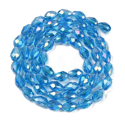 Transparent Electroplate Glass Beads Strands EGLA-N013-T4mm-B17-1