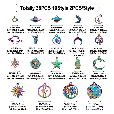38Pcs 19 Style Alloy Charms FIND-KS0001-24-1