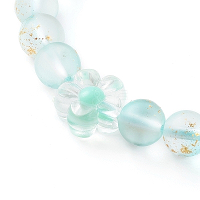 Frosted Round Spray Painted Glass Beaded Mobile Straps HJEW-JM00467-02-1