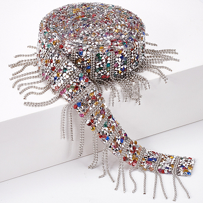 Iron & Resin Tassels Ribbon OCOR-WH0105-071-1