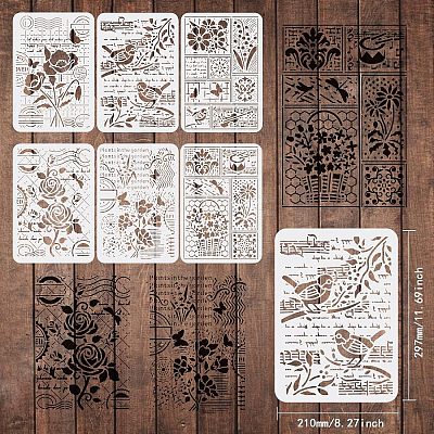 PET Plastic Drawing Painting Stencils Templates Sets DIY-WH0172-425-1