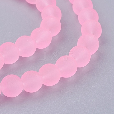 Baking Paint Transparent Glass Bead Strands GLAA-S031-8mm-20-1