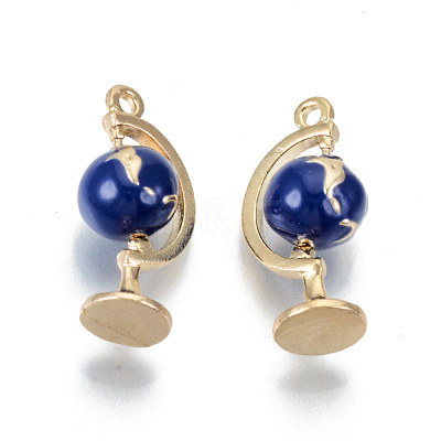 Light Gold Plated Alloy Enamel Pendants X-ENAM-T011-47KC-RS-1