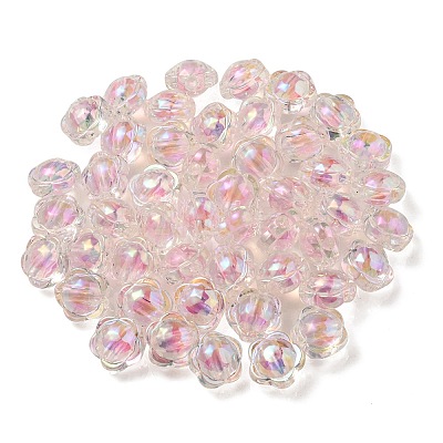 UV Plating Rainbow Iridescent Acrylic Beads OACR-A014-03D-1
