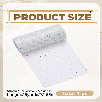 1 Roll Glitter Sequin Deco Mesh Ribbons OCOR-LP0001-53-1