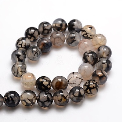 Dyed Natural Agate Round Beads Strands G-E321A-14mm-04-1