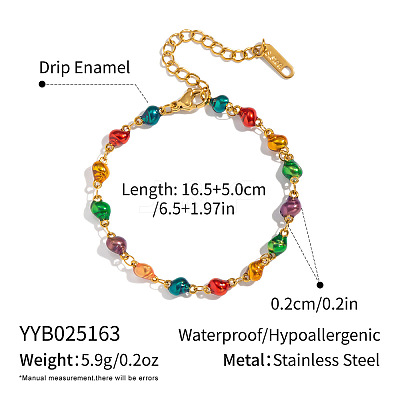 Conch 304 Stainless Steel Enamel Link Chain Bracelets for Women AZ3410-3-1