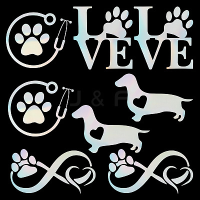 8 Sheets 4 Style Infinity Love & Bird Laser Style Plastic Adhesive Car Stickers STIC-GF0001-04A-1