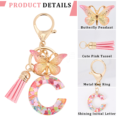 Zinc Alloy Tassel Keychain KEYC-WH20004-12I-1