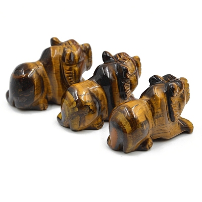 Natural Tiger Eye Carved Healing Tiger Figurines PW-WG87863-01-1