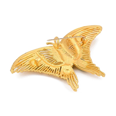 Retro Alloy Rhinestones Butterfly Brooches JEWB-S022-10B-1