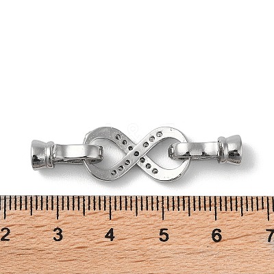Rack Plating Brass Micro Pave Cubic Zirconia Fold Over Clasps KK-K377-12P-1