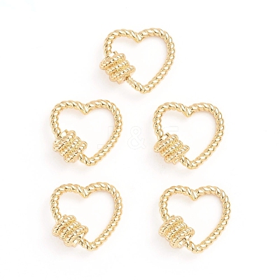 Brass Screw Carabiner Lock Charms X-ZIRC-E164-13G-1