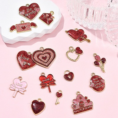 15Pcs 15 Styles Alloy Pendants ENAM-YW0006-84-1