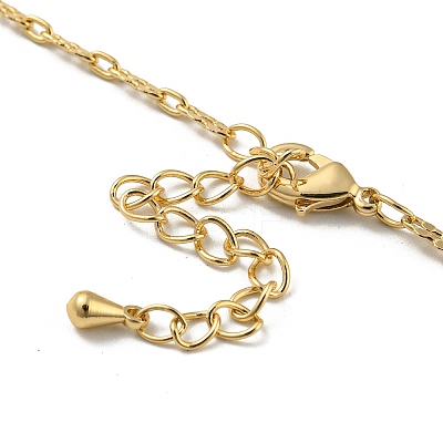 Faceted Rectangle & Teardrop Glass Pendant Necklaces NJEW-R263-22G-1