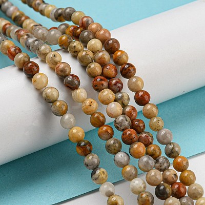Natural Crazy Lace Agate Round Bead Strands G-M272-03-4mm-1