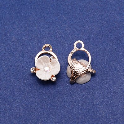 Alloy Rhinestone Charms ALRI-WH0002-70-1