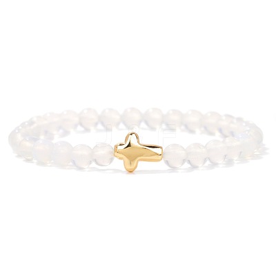 Synthetic Opalite Beads Stretch Bracelets PW-WG5C559-03-1
