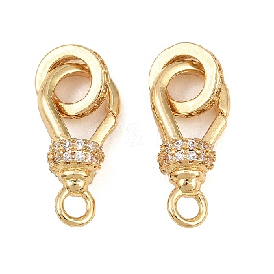 Brass Micro Pave Clear Cubic Zirconia Spring Ring Rings CU-CBA8264-05G-1
