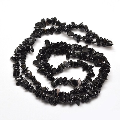 Natural Obsidian Chip Bead Strands G-M205-06-1