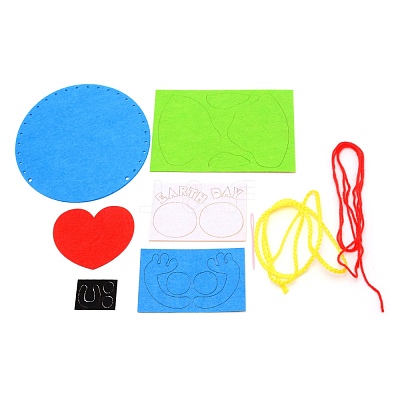 The Earth Day Theme DIY Non Woven Cloth Cartoon Earth-shaped Bag Kits DIY-WH0001-39-1