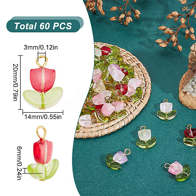 60Pcs Handmade Lampwork Pendants FIND-DC0004-83-1