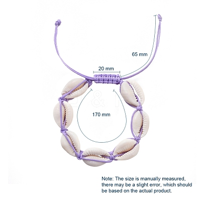 Natural Cowrie Shell Braided Beads Bracelets BJEW-JB05057-1
