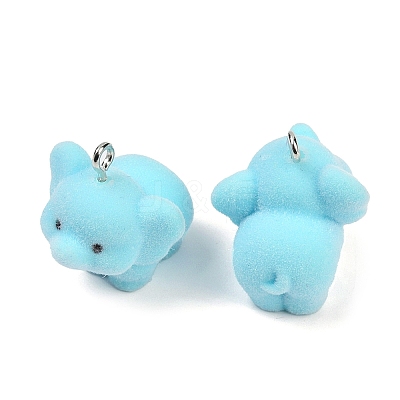 Flocky Resin Pendants X-FIND-A052-05E-1