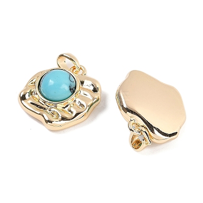 Synthetic Turquoise Pendants KK-U043-43G-A-1