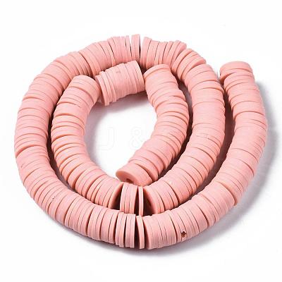 Flat Round Handmade Polymer Clay Beads CLAY-R067-12mm-18-1