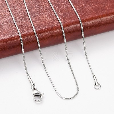Non-Tarnish 304 Stainless Steel Snake Chain Necklaces NJEW-D285-02P-1