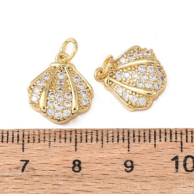 Brass Micro Pave Cubic Zirconia Charms KK-C143-32A-G-1