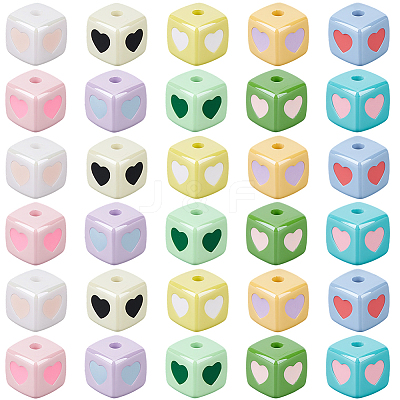 40Pcs Opaque Acrylic Enamel Beads OACR-PA0001-92-1