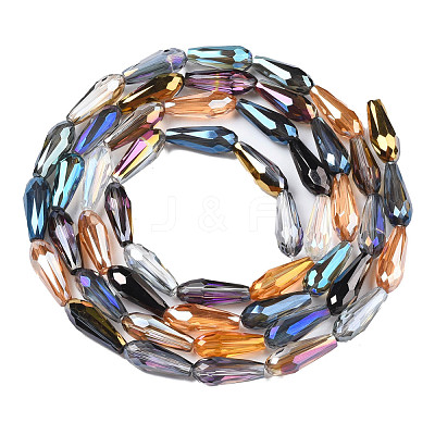 Electroplate Transparent Glass Beads Strands EGLA-Q026-014-1