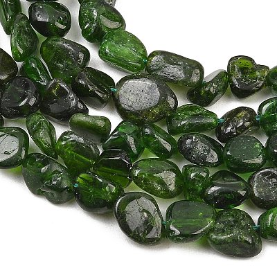 Natural Green Diopside Beads Strands G-G464-A01-02-1