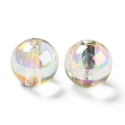 Two Tone UV Plating Rainbow Iridescent Acrylic Beads TACR-D010-03A-01-1