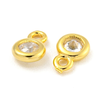 925 Sterling Silver Pave Clear Cubic Zirconia Flat Round Charms STER-B005-01G-1