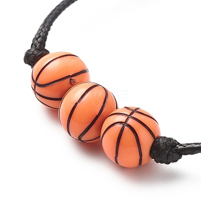 2Pcs 2 Colors Sport Theme Acrylic Beaded Bracelet BJEW-JB08558-03-1